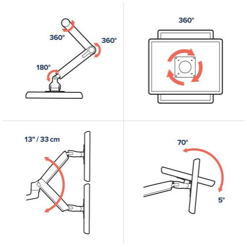 Ergotron LX Series 45-610-224 monitor mount / stand 61 cm (24") Black Desk