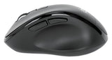 Manhattan Ergonomic Wireless Mouse, Right Handed, Adjustable 800/1200/1600dpi, 2.4Ghz (up to 10m), Six Button with Scroll Wheel, Combo USB=A and USB-C receiver, Black, AA battery (included), Three Year Warranty