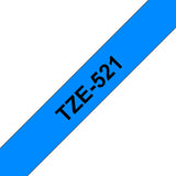 Brother TZE-521 DirectLabel black on blue Laminat 9mm x 8m for Brother P-Touch TZ 3.5-18mm/6-12mm/6-18mm/6-24mm/6-36mm