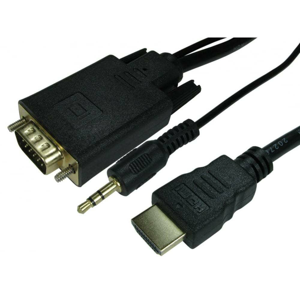 Cables Direct 77HDMI-VGCBL033 video cable adapter 1 m HDMI VGA (D-Sub) + 3.5mm Black  - Computer Cables - Cables Direct