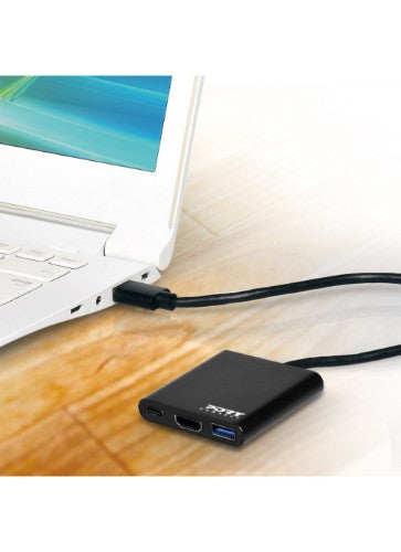 Port Designs PORT Connect DOCKING MINI TYPE C HDMI + USB3 + USB-C PD Docking Station