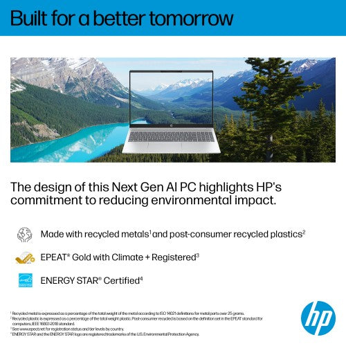 HP OmniBook 5 NGAI OmniBook 5 Next Gen AI 16-ag1007na Copilot+ PC AMD Ryzen™ AI 5 340 Laptop 40.6 cm (16") 2K 16 GB LPDDR5x-SDRAM 1 TB SSD Wi-Fi 6 (802.11ax) Windows 11 Home Silver