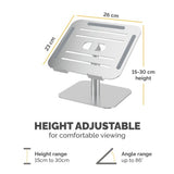Fellowes Alumia Laptop Riser Desk Based Laptop Stand Max Size 15 inch Max Weight 5kg Silver