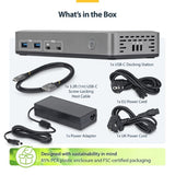 StarTech.com Dual-Monitor USB-C Docking Station, HDMI, 4K 60Hz, 100W Laptop Charging, 1GbE, Driverless, Multi-Monitor Dock For Windows