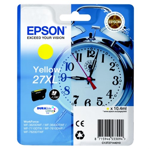 Epson C13T27144012/27XL Ink cartridge yellow high-capacity, 1.1K pages 10,4ml for Epson WF 3620