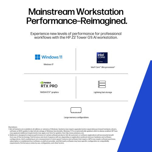 HP Z2 Tower G1i Wolf Pro Security Edition Intel Core Ultra 9 285K 128 GB DDR5-SDRAM 2 TB SSD NVIDIA RTX PRO 5000 Blackwell Windows 11 Pro Workstation AI Workstation, AI PC Black
