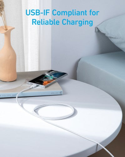 Anker Braided USB-A to USB-C Charging Cable 1.8 m, White