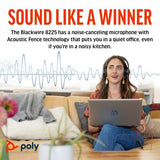 HP Poly Blackwire 8225 Stereo USB-C Headset +USB-C/A Adapter