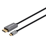 Manhattan USB-C to DisplayPort 1.4 Cable, 8K@60Hz, 2m, Male to Male, Not Bi-Directional, Black, Three Year Warranty, Equivalent to CDP2DP146B (except 20cm longer)