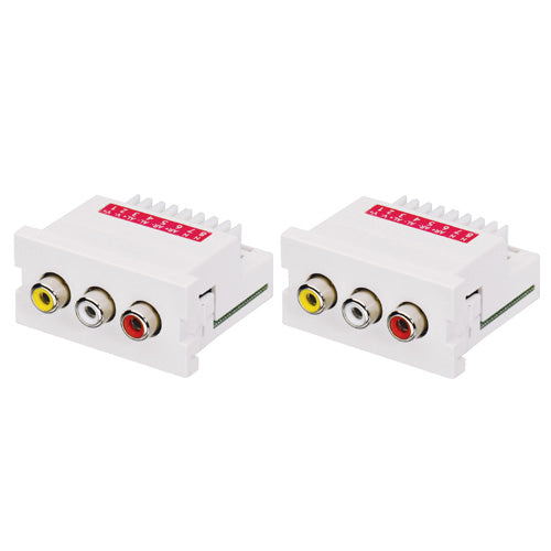 Lindy CAT5e/6 Modular AV Extender, 3 x RCA/Phono Connections