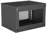 Intellinet 19" Network Cabinet - Wall Mount (Basic), 6U, 400mm Deep, Black, Flatpack, Max 50kg, Usable Depth 340mm, Glass Door, Rack, Parts for wall installation (eg screws and rawl plugs) not included