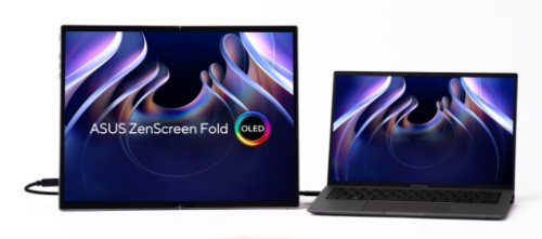 ASUS ZenScreen Fold OLED MQ17QH computer monitor 43.9 cm (17.3") 2560 x 1920 pixels Quad HD Silver
