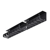 StarTech.com 2-Pack Under Desk Cable Management Tray, 42" Long (21" Per Tray), Metal Slotted Style Cable Organizer, Screw-On Install, Power Bar Holder, Black, TAA