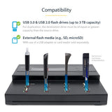 StarTech.com Standalone 1 to 7 USB Thumb Drive Duplicator and Eraser, Multiple USB Flash Drive Copier, System and File and Whole-Drive Copy at 1.5 GB/min, Single and 3-Pass Erase, LCD Display - TAA
