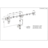 Manhattan Triple Desk Mount for TV & Monitors, For screens: 10" to 27", Clamp Assembly, VESA compatibility: 75x75 and 100x100mm - check the dimensions of the four mounting holes on back of screen to ensure it fits, Max 7kg (each), Black, Bracket, Lifetime