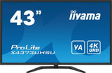 iiyama ProLite 43" large format desktop monitor with 4K resolution, offering you the power of four displays packed into one