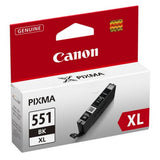 Canon 6443B001/CLI-551BKXL Ink cartridge black high-capacity, 5.53K pages ISO/IEC 24711 1130 Photos 11ml for Canon Pixma IP 8700/IX 6850/MG 5450/MG 6350/MX 725
