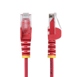 StarTech.com 50cm Red Slim CAT6 Ethernet Cable, Snagless, 100W PoE, UTP, LSZH, 28AWG Pure Bare Copper Wire, Slim RJ45 Network Patch Cord w/Strain Reliefs, Fluke Tested