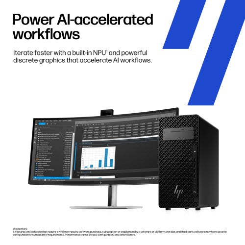 HP Z2 Tower G1i Intel Core Ultra 9 285K 32 GB DDR5-SDRAM 1 TB SSD NVIDIA RTX 2000 Ada Windows 11 Pro Workstation AI Workstation, AI PC Black