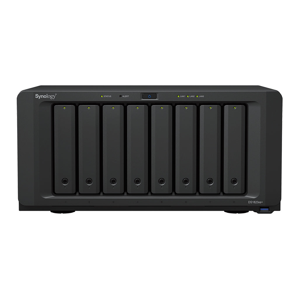 Synology DiskStation DS1823xs+ NAS Tower Ryzen Embedded V1780B 8 GB DDR4 96 TB HDD DiskStation Manager Black  - Data Storage - Synology