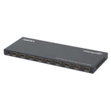 Manhattan 4K@60Hz 8-Port HDMI Splitter with Downscaling, Splits One HDMI Input to Eight HDMI Outputs (1x8), 18G, EDID Switch for Downscaling, Black