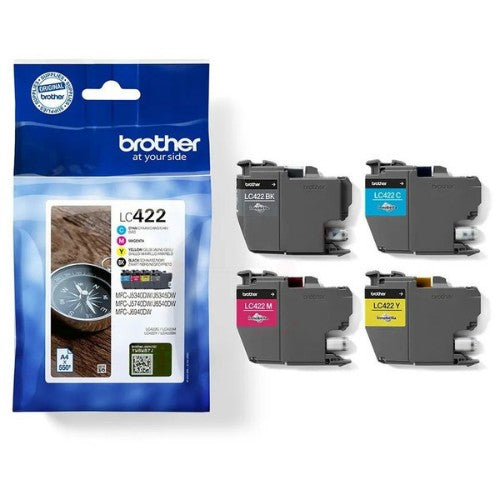 Brother LC-422VAL Ink cartridge multi pack Bk,C,M,Y, 4x550 pages Pack=4 for Brother MFC-J 5340