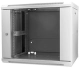 Intellinet 19" Network Cabinet - Wall Mount (Standard), 9U, 600mm Deep, Grey, Assembled, Max 60kg, Suitable also for use on desk or floor, Usable Depth 500mm, Metal & Glass Door, Back Panel, Removeable Sides, Parts for wall install (eg screws/rawl plugs)