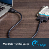 StarTech.com USB 3.1 to 2.5" SATA Hard Drive Adapter - USB 3.1 Gen 2 10Gbps with UASP External HDD/SSD Storage Converter