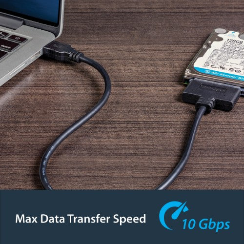 StarTech.com USB 3.1 to 2.5" SATA Hard Drive Adapter - USB 3.1 Gen 2 10Gbps with UASP External HDD/SSD Storage Converter