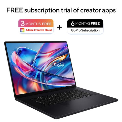 ASUS ProArt P16 H7606WR-SE004W Copilot+ PC AMD Ryzen AI 9 HX 370 Laptop 40.6 cm (16") Touchscreen WQUXGA 32 GB LPDDR5x-SDRAM 2 TB SSD NVIDIA GeForce RTX 5070 Ti Wi-Fi 7 (802.11be) Windows 11 Home Black