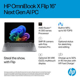 HP OmniBook X Flip Next Gen AI 16-ar0009na Copilot+ PC AMD Ryzen™ AI 5 340 Hybrid (2-in-1) 40.6 cm (16") Touchscreen 2K 16 GB LPDDR5x-SDRAM 1 TB SSD Wi-Fi 7 (802.11be) Windows 11 Home Silver
