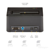 StarTech.com Single Bay Hard Drive Eraser, Standalone HDD/SSD Sanitizer, USB 3.0 to SATA II (3 Gbps), 9 Erase Modes, LCD Display, Secure Erase Hard Disk Sanitizer Dock, DB-9 Printer Port, TAA Compliant