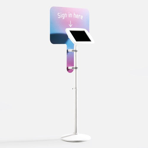 Bouncepad Original Elevate + Branding Board (inc USB Cable) | Apple iPad Mini 6 / 7 Gen 8.3 (2021 - 2024) | White | Covered Front Camera and Home Button
