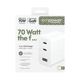 PanzerGlass empower™ by ® Turbo 70W Multiple Charger incl. 2 x USB-C + USB-A | UK Plug | Silver White