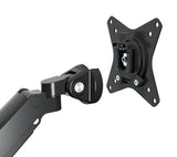 Manhattan Dual Desk Mount for TV & Monitors (Full Motion Gas Spring) with built-in Dock, For screens to 27", Ports (x7): Ethernet,HDMI (x2),USB-A (x3) and USB-C,Power Delivery (100W) to USB-C Port (Separate USB-C wall charger/cable needed),VESA: 75x75 and