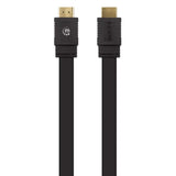 Manhattan HDMI 4K@60Hz Cable with Ethernet - Flat, 1m, Male to Male, Black, Ultra HD 4k x 2k, Fully Shielded, Gold Plated Contacts, Lifetime Warranty, Premium High Speed