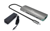 i-tec USB-C Metal Nano Docking Station 4K HDMI LAN with Power Delivery 100W + Universal Charger 100W