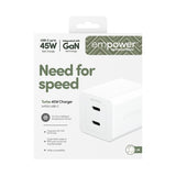 PanzerGlass empower™ by ® Turbo 45W Charger incl. 2 x USB-C | UK Plug | Silver White