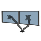 Fellowes Platinum Series Dual Monitor Arm - Monitor Mount for Two 8KG 40 Inch Screens - Adjustable Dual Monitor Desk Mount - Tilt 45° Pan 180° Swivel 360° Rotation 360°, VESA 75 x 75/100 x 100 - Black