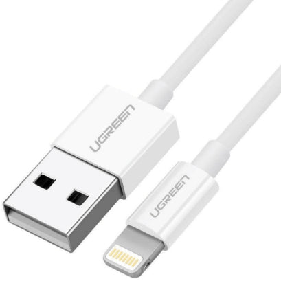 Ugreen cable USB 2.0 A lightning 2m, 5V/2.4A iPhone 7 / 7plus / 6S/ 6 / 6 Plus, iPhone 5s/5c/5, iPad Mini/Mini 2, iPad 1 m White  - Computer Cables - Ugreen