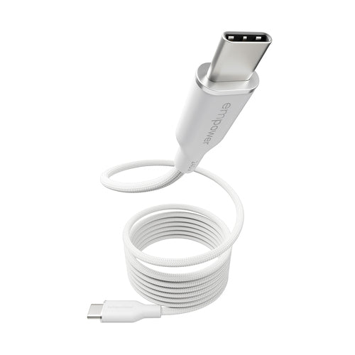 PanzerGlass empower™ by ® Magnetic 240W USB-C to USB-C Cable | USB 2.0 | 1.5M | Silver White
