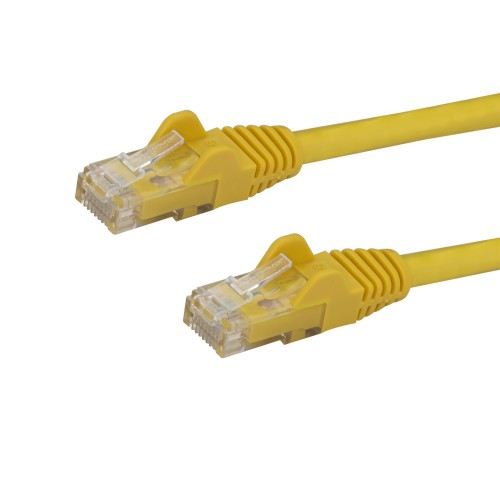 StarTech.com 75ft CAT6 Ethernet Cable - Yellow CAT 6 Gigabit Ethernet Wire - 250MHz 100W PoE RJ45 UTP Network/Patch Cord Snagless w/Strain Relief Individually Tested