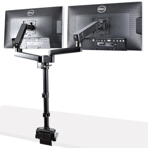 StarTech.com Desk Mount Dual Monitor Arm, Full Motion Monitor Mount for 2x VESA Displays up to 32" (17.6lb/8kg), Height Adjustable, Clamp/Grommet Mount, Mechanical Spring