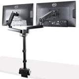 StarTech.com Desk Mount Dual Monitor Arm, Full Motion Monitor Mount for 2x VESA Displays up to 32" (17.6lb/8kg), Height Adjustable, Clamp/Grommet Mount, Mechanical Spring