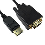 Cables Direct Display Port/VGA, 3m DisplayPort VGA (D-Sub) Black