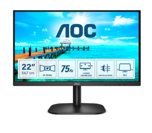 AOC B2 22B2H/EU computer monitor 54.6 cm (21.5") 1920 x 1080 pixels Full HD LED Black