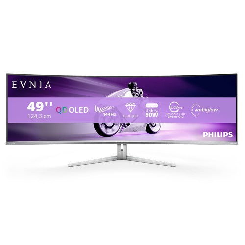 Philips Evnia 8000 49M2C8900L/00 computer monitor 124.2 cm (48.9") 5120 x 1440 pixels Dual QHD QD-OLED White