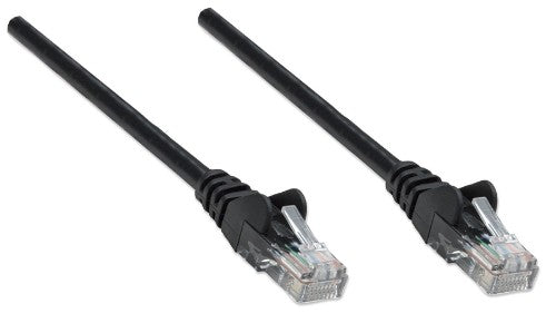 Intellinet Network Patch Cable, Cat5e, 1.5m, Black, CCA, U/UTP, PVC, RJ45, Gold Plated Contacts, Snagless, Booted, Lifetime Warranty