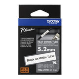 Brother HSE-211E Heat Shrink Tubes black on white 5,2mm x 1,5m for Brother P-Touch TZ 3.5-18mm HSE/24mm HSE/36mm HSE