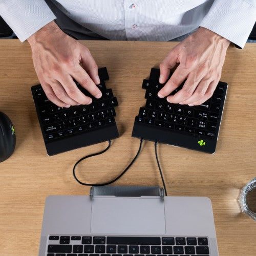R-Go Tools Ergonomic keyboard R-Go Split Break v2 with break software, ergonomic split keyboard, QWERTY (UK), Wired, black